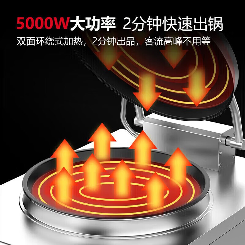 麥大廚商用電餅鐺大型雙面加熱立式電腦款鐵/鋁鍋