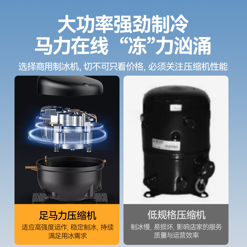 麥大廚4400W風(fēng)冷分體式雪花制冰機(jī)800kg