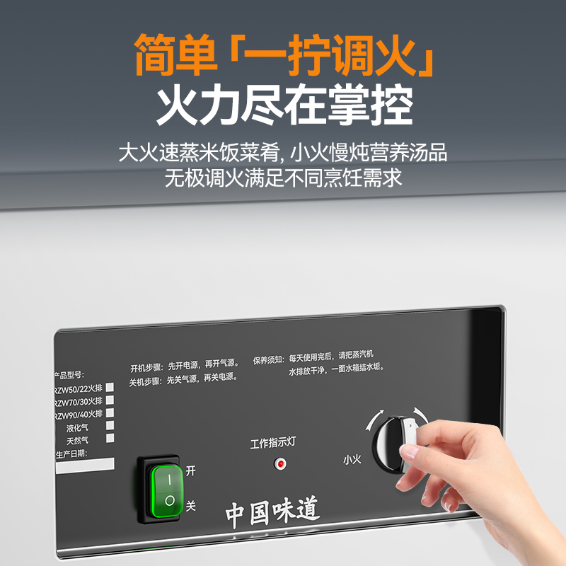 麥大廚RG系列120W燃?xì)夤こ炭铍p門蒸柜220V