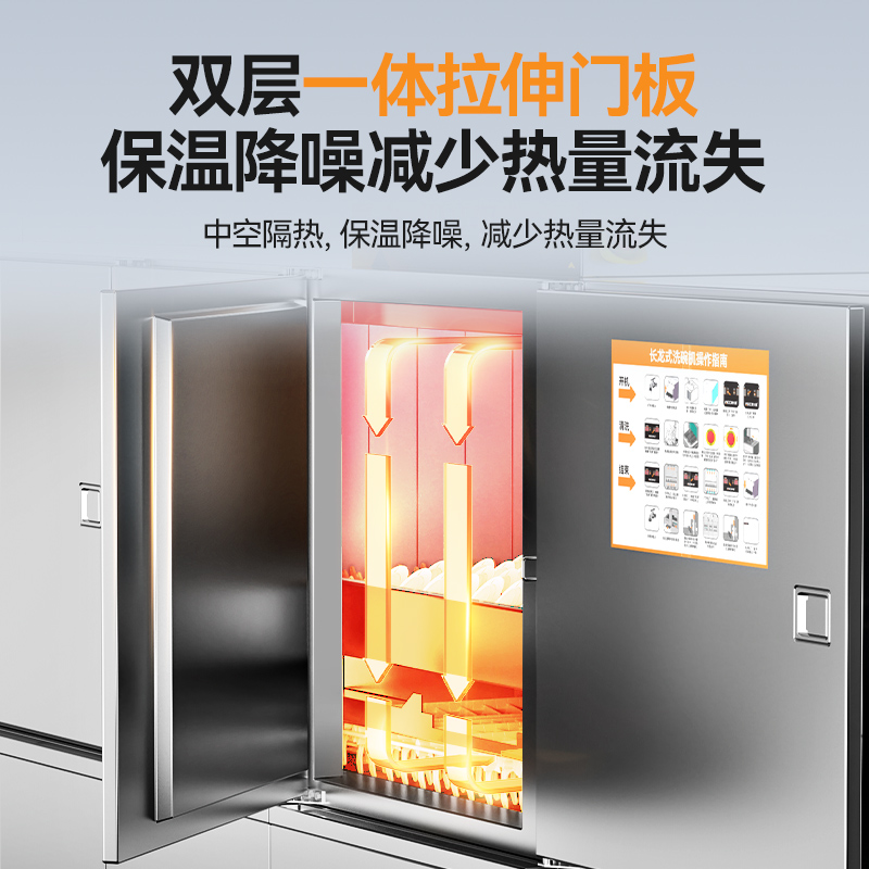 麥大廚旗艦款2.95m斜插式單缸單噴淋長(zhǎng)龍式洗碗機(jī)  