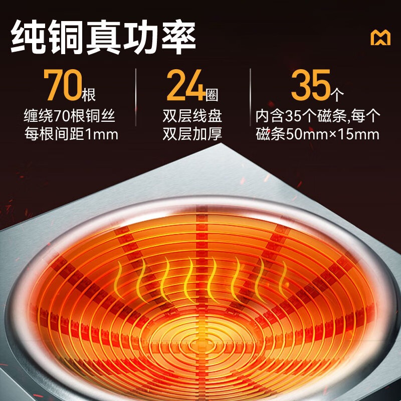 麥大廚220V磁控款臺式凹爐5KW